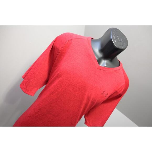 Under Armour Gym Shirt The Tech Tee Marled Red Athletic Mens Size 3XL - Picture 4 of 7